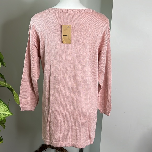 Casa Kaos Pink Side Slit Tunic Sweater size mediumNWT - Picture 4 of 5